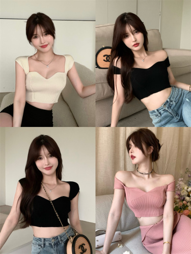 Real shooting, real price, pure desire, three color knitted suspender vest, women's summer sweet and spicy girls' outer wearing, slim fitting short, inner wearing top