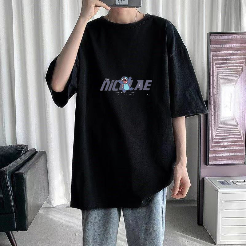 Suit men 2022 summer 5 / 4 sleeve T-shirt trend versatile student legged straight pants one suit men