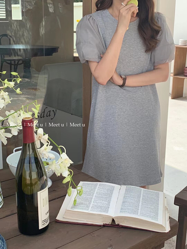 [meetu] Korean style slim dress 22027\zsy