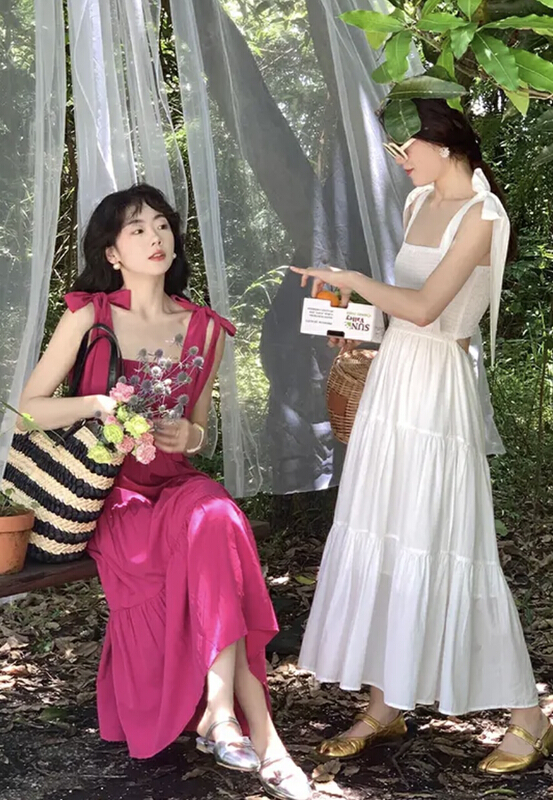 [JH] net red Xiaoxiang back hollow tie dress (dress only) 41985\pcz
