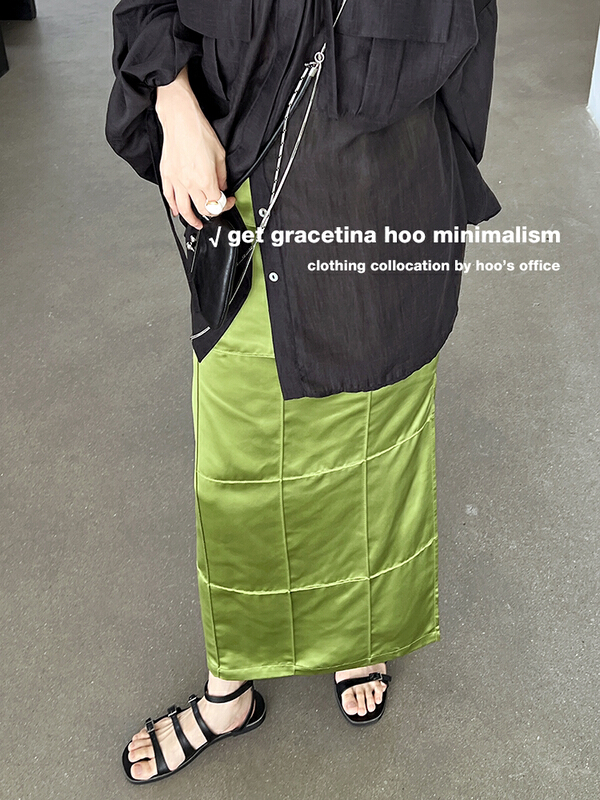[gracetina Hoo] three dimensional texture lustrous skirt bq6201\cqw