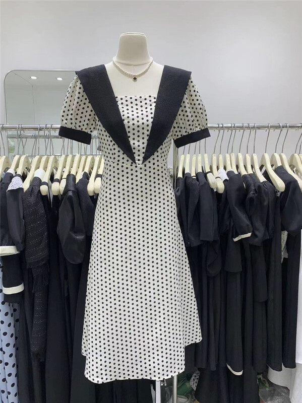 [u.me] temperament wave dot print dress 10001\hjy