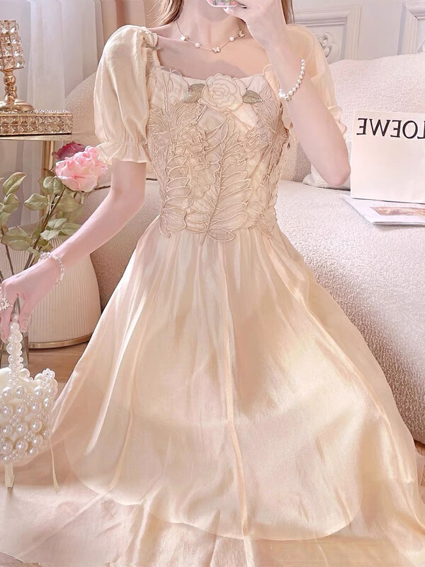 [Huaxi] French style heavy industry embroidery dress 9131\pcz