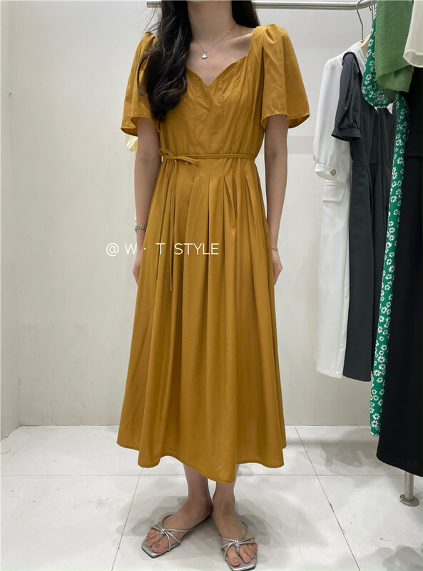[wt] slim and wrinkled dress a9067\hbx