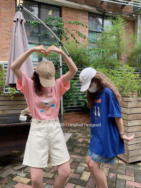 [naisijia] duck print loose short sleeve T-shirt 0759\zjy