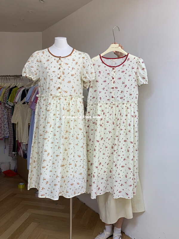 [from Anna] floral contrast collar dress (dress only) 6196\lsw