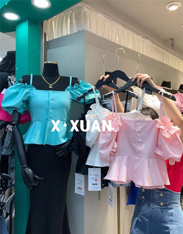 [x.xan] Korean style small shirt with bubble sleeve design 7312\pcz