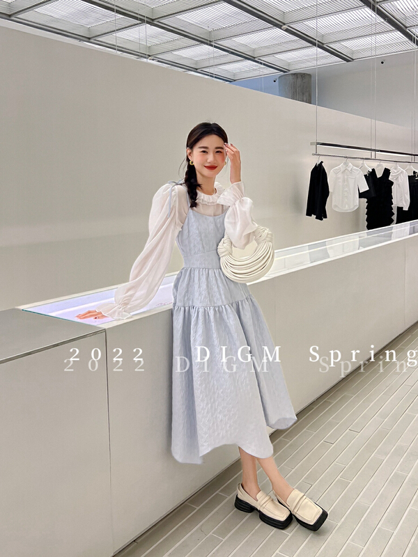 New year in early spring! 【 digm 】 crimped Korean suspender dress (excluding the inner layer) 2938\zxx