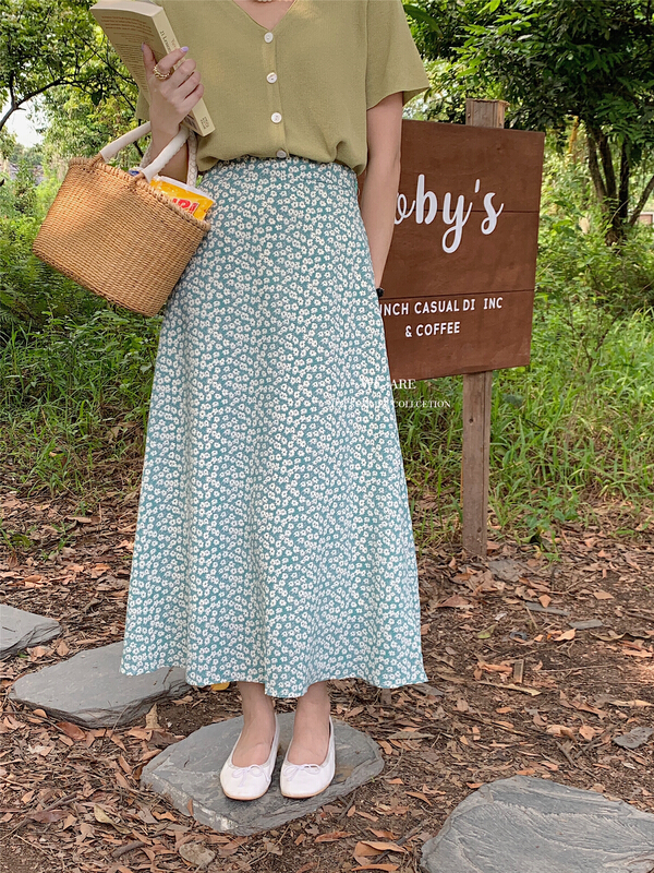 [we are] Korean floral elastic waist skirt 80055\zjy