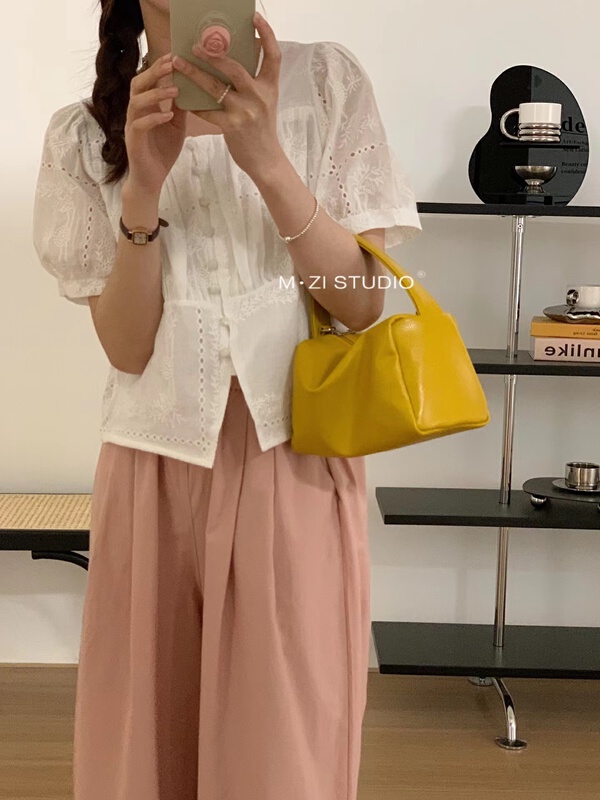 [m.zi studio] French style hollow out shirt 5863\hbx