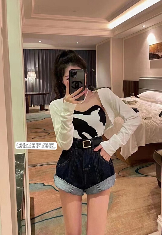 [c.h.z] Cow Print Strapless Vest + versatile sunscreen blouse set 007715\wtt