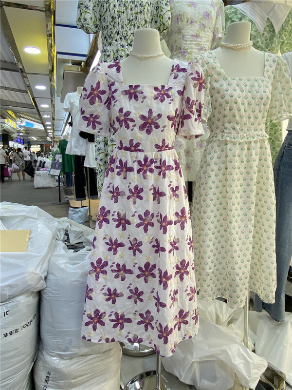 [vanroi Fanluo clothes] Han Shu temperament Printed Dress 81101\hjy