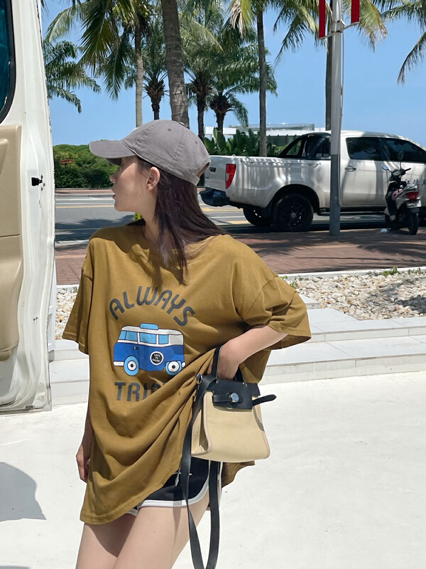 [misu misu] creative street style casual loose short sleeve T-shirt 6626\ll