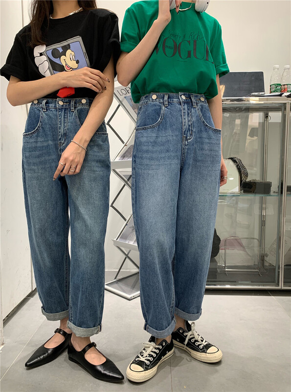 [t-platform] Korean casual loose Harlan jeans v8551\cqw
