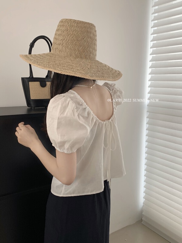 [larti] bubble sleeve fashion simple shirt ys1-88112\ll