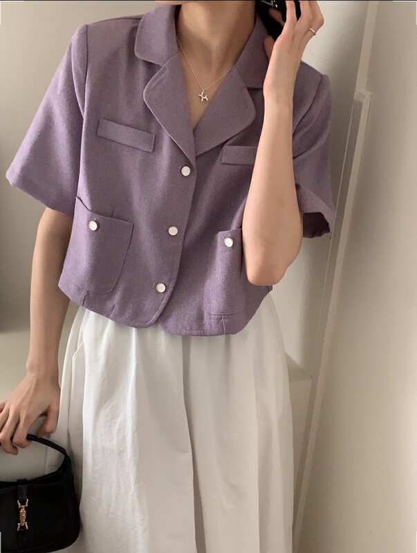 [bluepops] simple casual short sleeve thin suit a2400\zxl