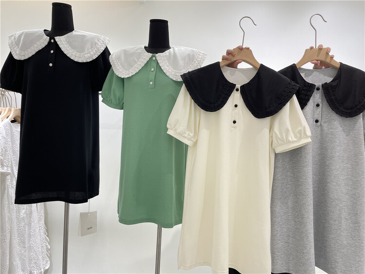 [lemon tree] casual simple baby neck loose dress 66335\xyy