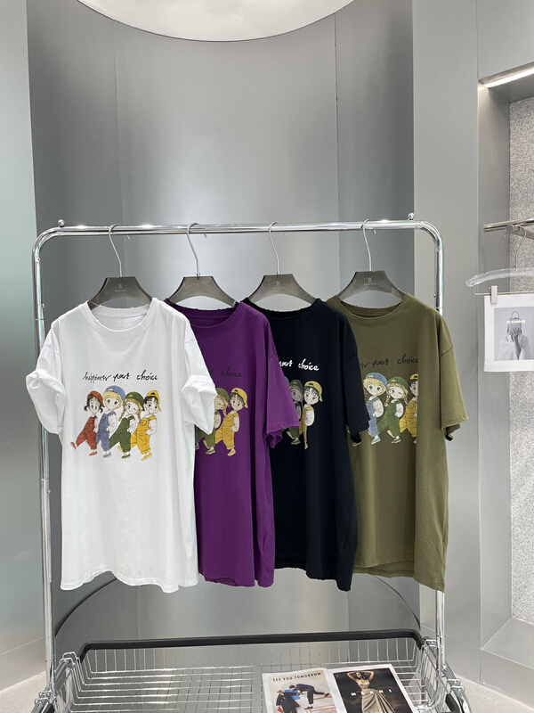 [bobo1972] casual simple and versatile loose printed short sleeve T-shirt 229680\ozq
