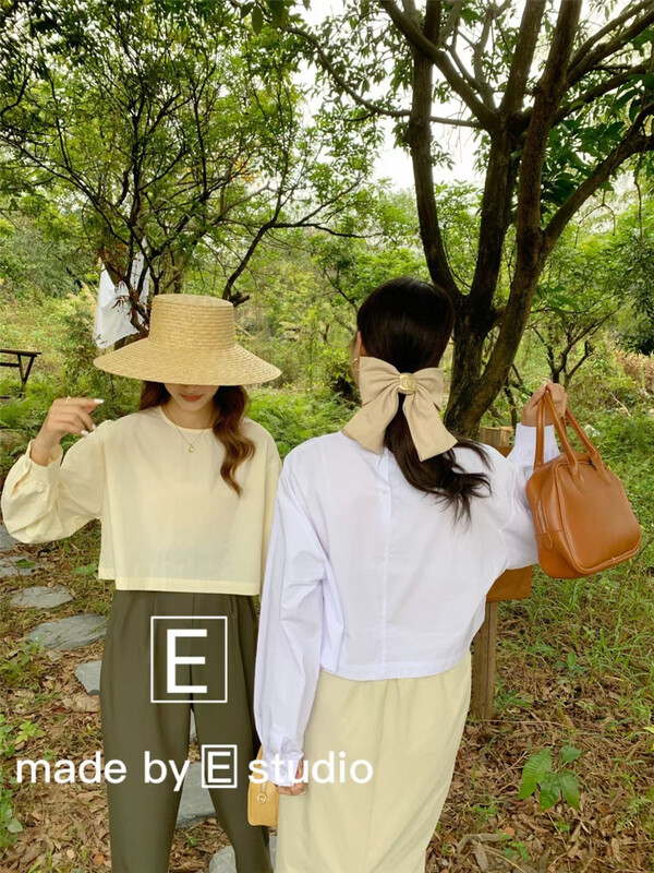 New year in early spring! 【E】 Korean version simple round neck short shirt 68036\xyy
