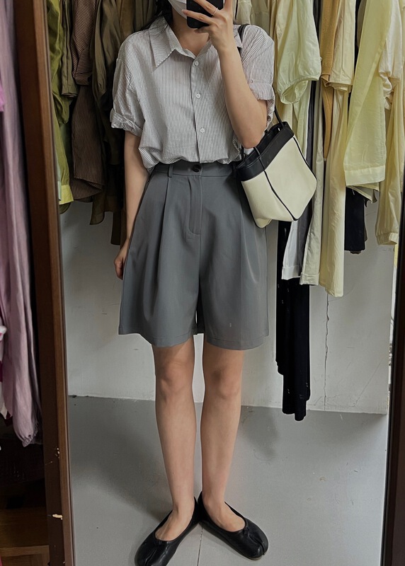 [h-xl] commuting versatile high waist slim casual shorts 3660\ll