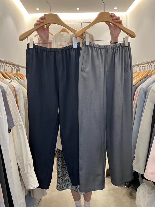 [xhm] simple solid color elastic waist casual pants ys2-911\zjy