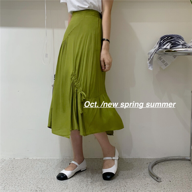 [OCT] Korean drawstring skirt 1615\hjy