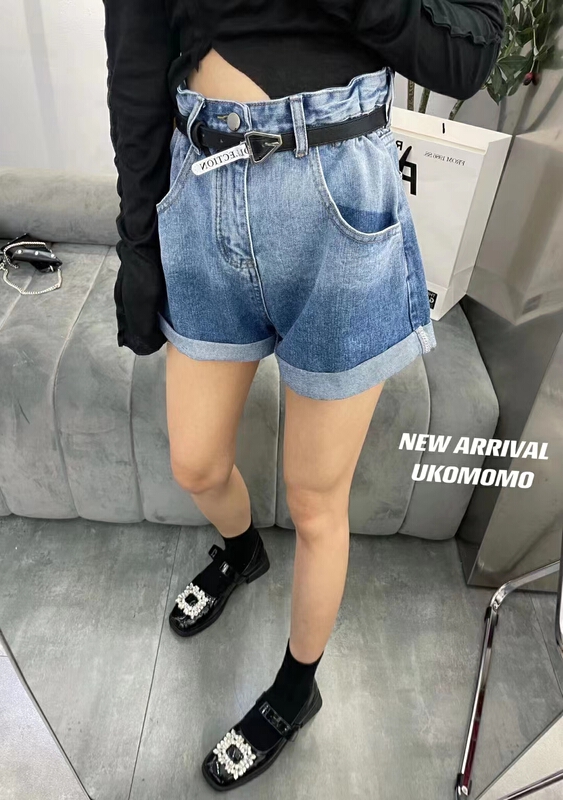 [x2 Vance feather] gradient color versatile fashion denim shorts (without belt) ys1-6111\wtt