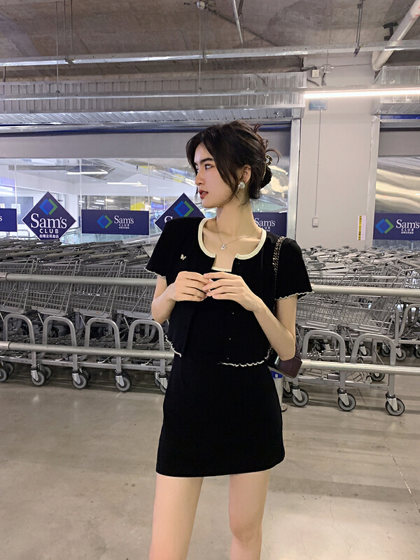 [by] single breasted contrast versatile shirt (excluding skirt) 7408\cl