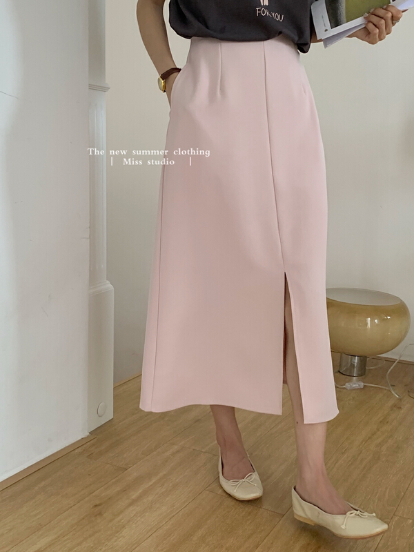 In early summer! [miss miss home] solid color versatile lady skirt y8818\zsy