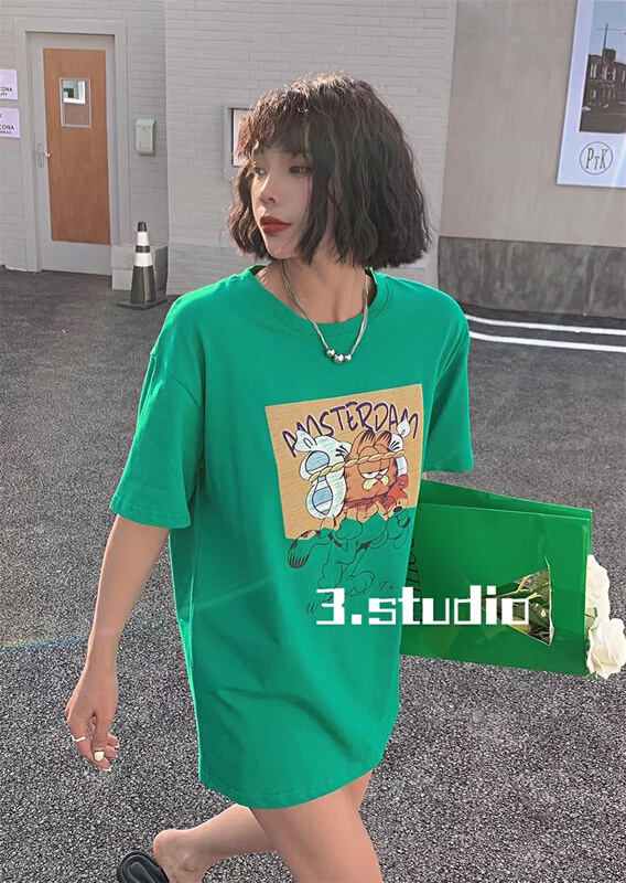 In early summer! [3.studio] Korean round neck Garfield short sleeve T-shirt 22302\xyy