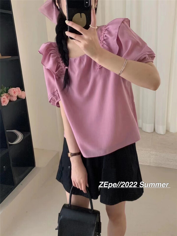 [Ze] square collar niche fashion shirt 8677\ll