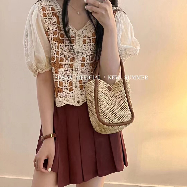 [Susan] Korean versatile short retro shirt 18713\lsw