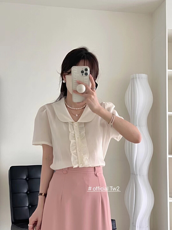 [TW2] French hollow out Crochet shirt 19203\hbx