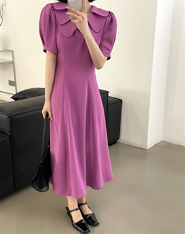 [lemon tree] V-neck waist closing temperament dress 66322\xyy