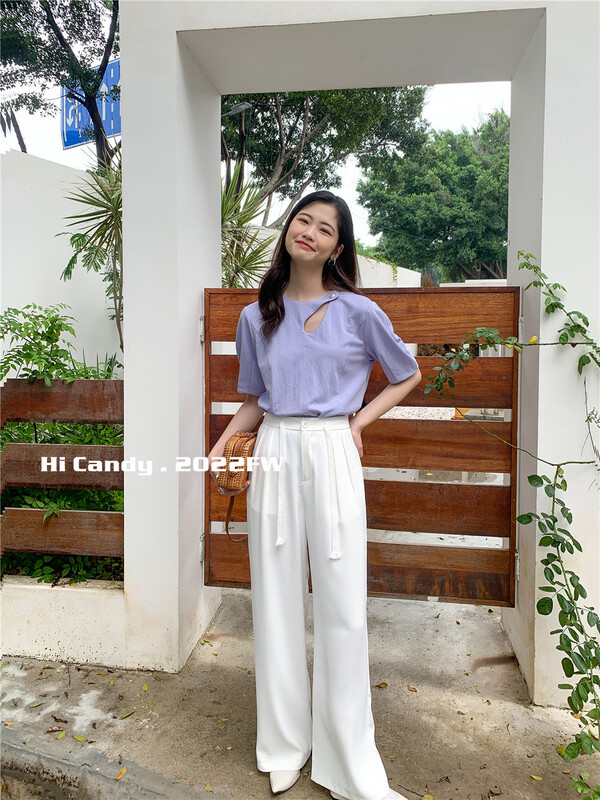 [candy] fresh and simple hollow out one button design shirt ys1-7536\zjy