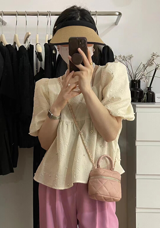[Zoe Zoe] Korean series nail bead process design shirt c699\zjy