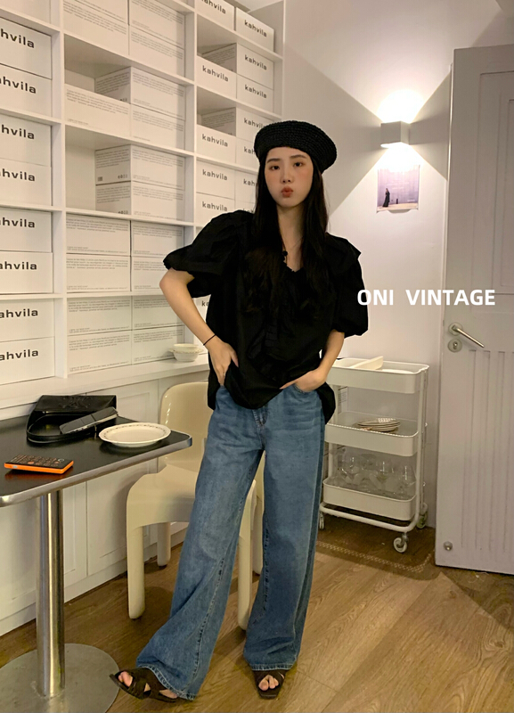 [onivinage Omni] Korean straight versatile jeans ys1-oh22j4694\zxl