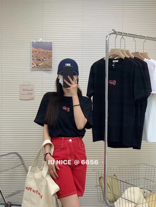 [IU nice] Korean round neck comfortable short sleeve T-shirt 6656\ll