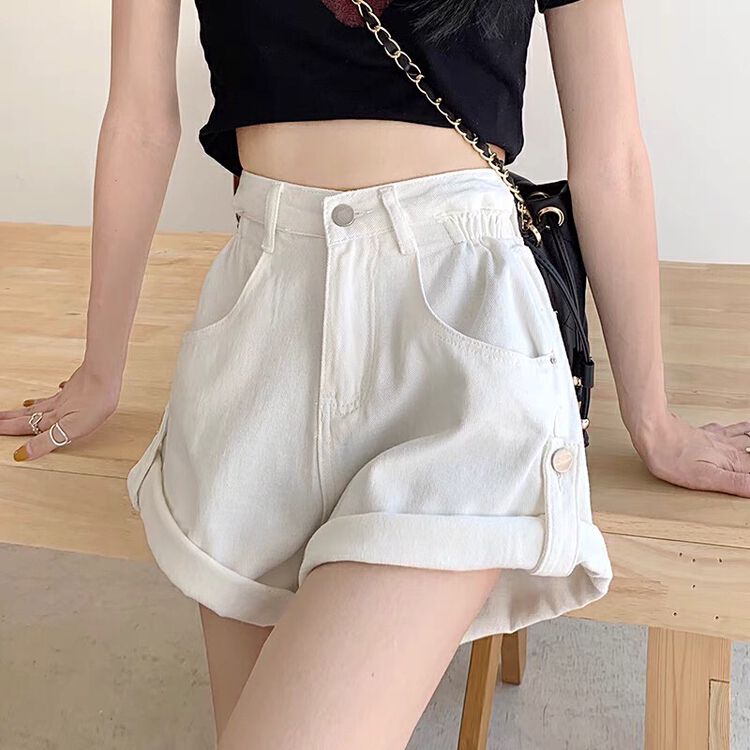 【 1000 】 simple and versatile cuffed denim shorts 3233\lsw