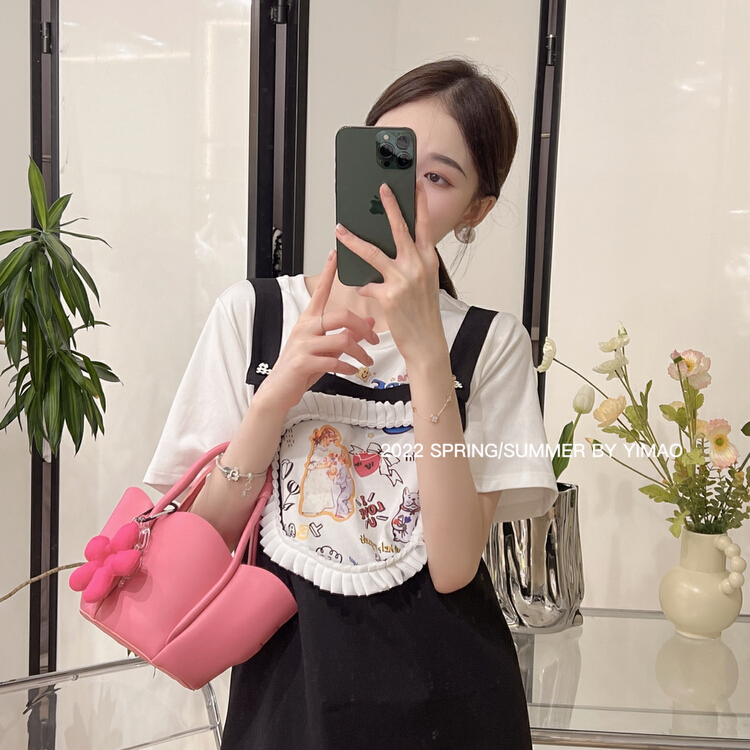 [Feimao (Yimao)] Korean thin letter printed short sleeve T-shirt ym-4013\lsl