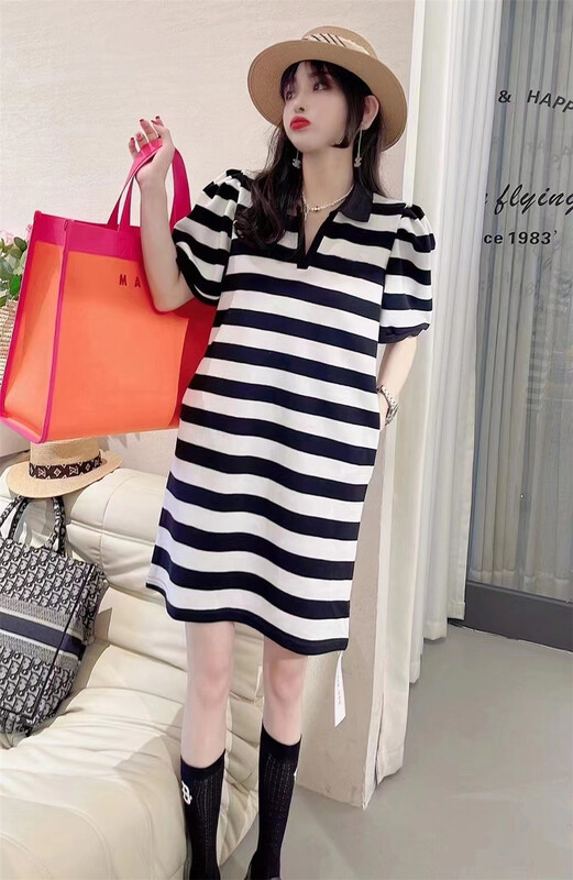 [pepper] Japanese versatile stripe texture dress 383\pcz