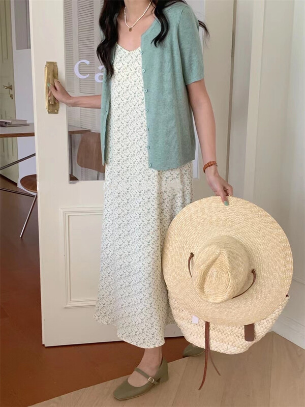 New year in early spring! 【 bobi 】 simple lady's gentle dress with suspender (with blouse) 8805\lsw