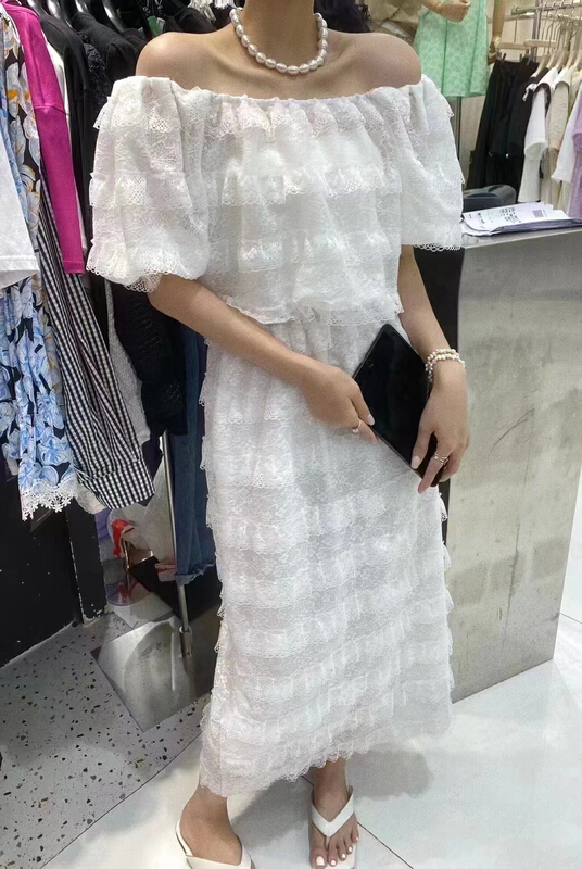 【 mi ni 】 lace Turtleneck Shirt + temperament medium length skirt suit ys1-1206\pcz