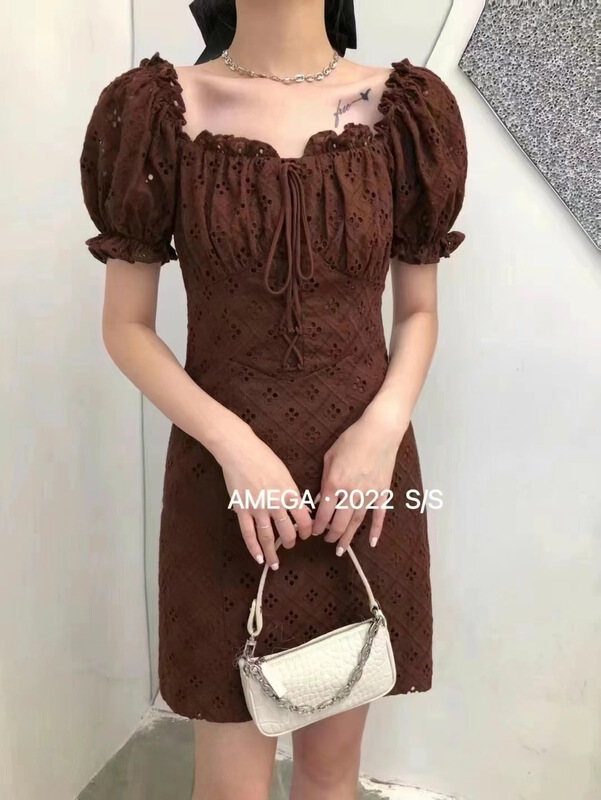 [amega] elegant one shoulder lace up dress 6286\hbx
