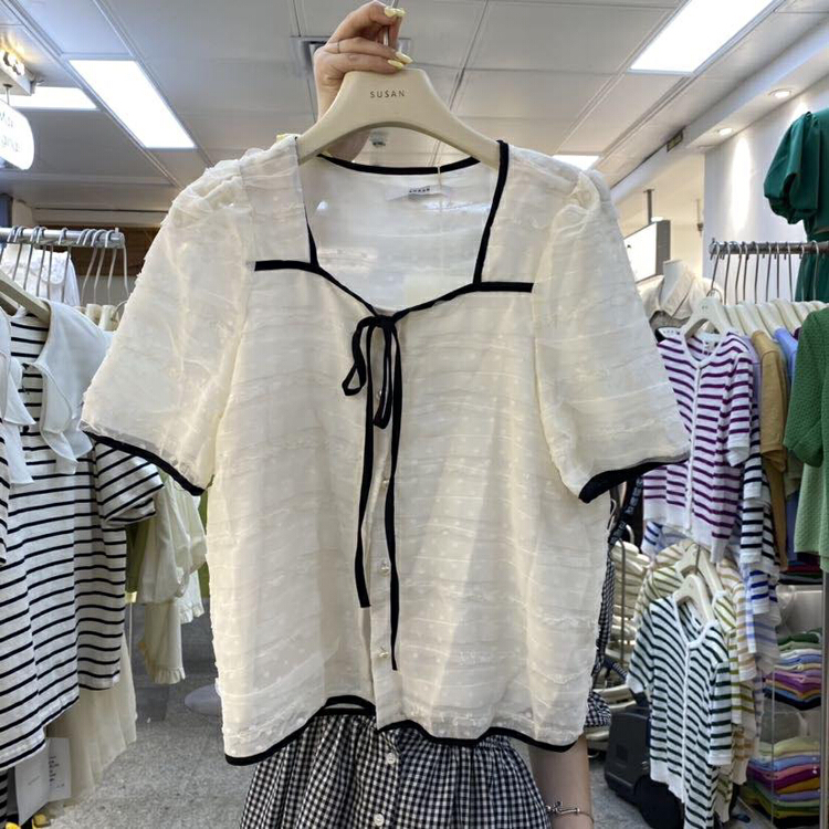 [Susan] contrast color aging soft shirt 109-1\lsw