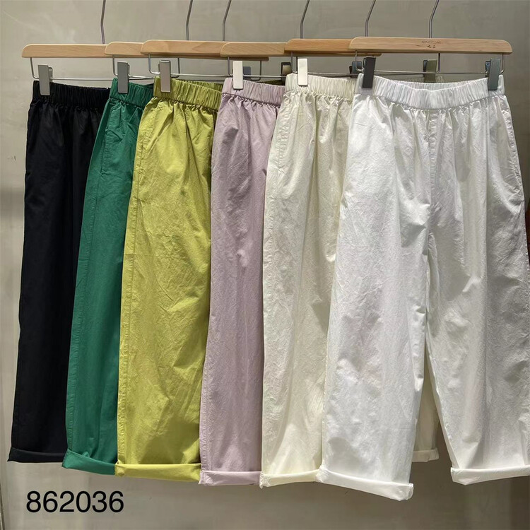 [fabric] Japanese simple wide leg solid color casual pants 862036\l