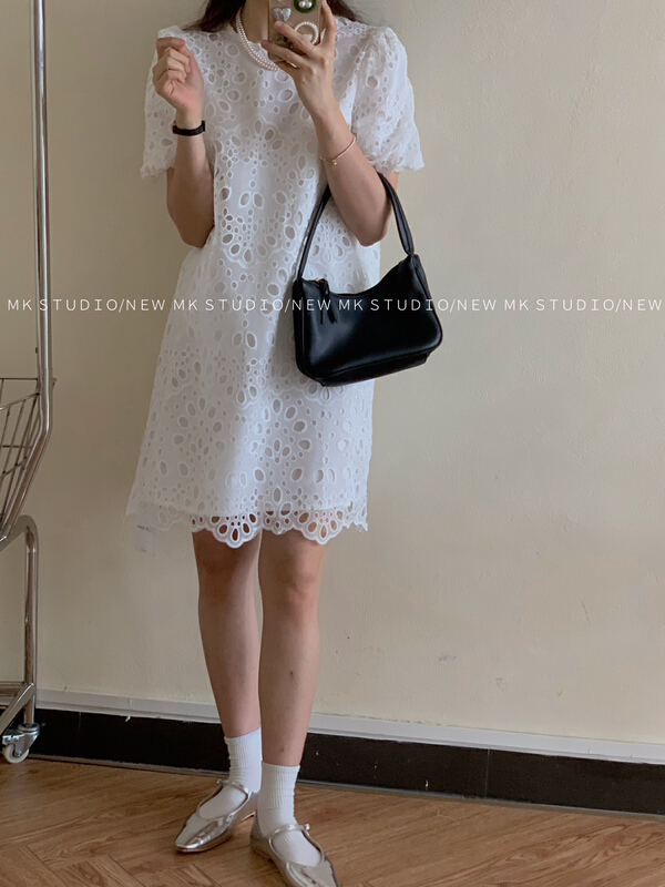 [chen/mk] French heavy industry bow decorative lace dress 3283\hjy