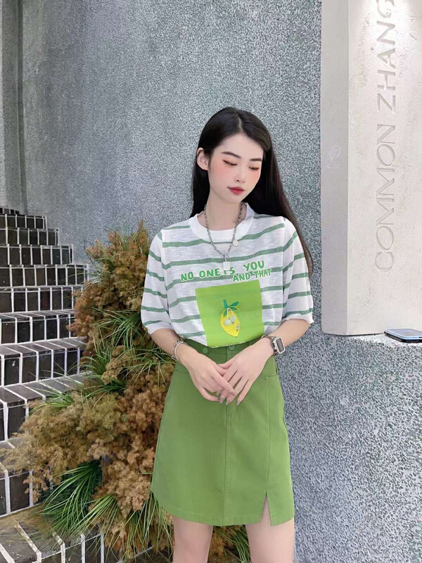 [S.J] printed round neck mercerized cotton fashion sweater 6902\lsw