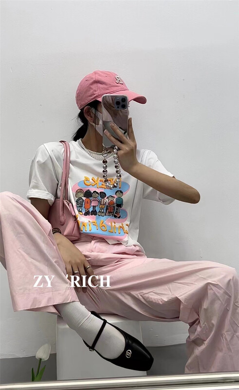 [ZY] printed round neck Pullover short sleeve T-shirt ys2-513\wtt