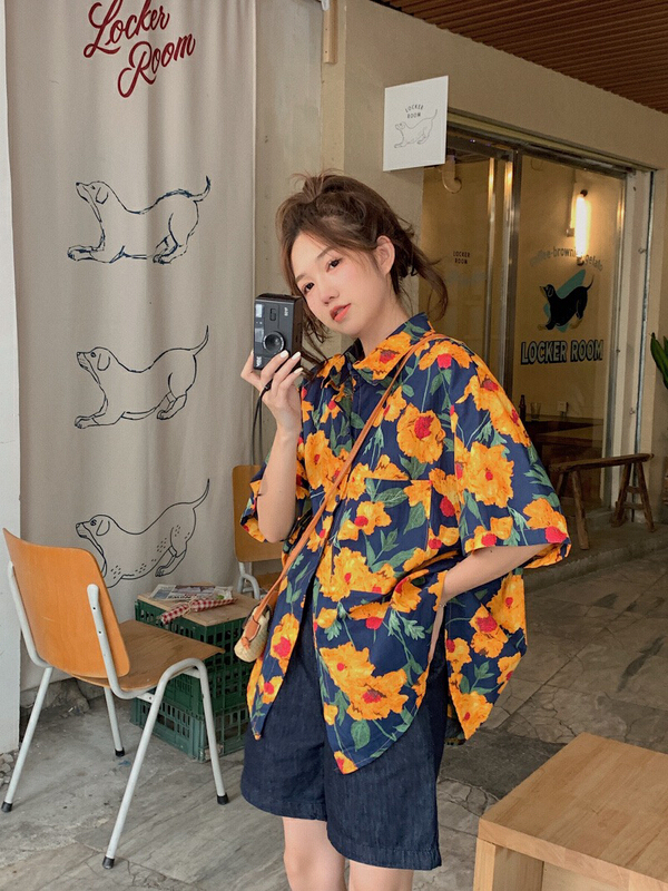 [timely rain] huahuagang style niche shirt as45\wpl